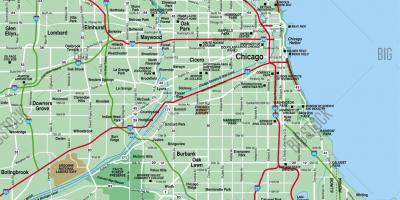 Kartta Chicagon alueella
