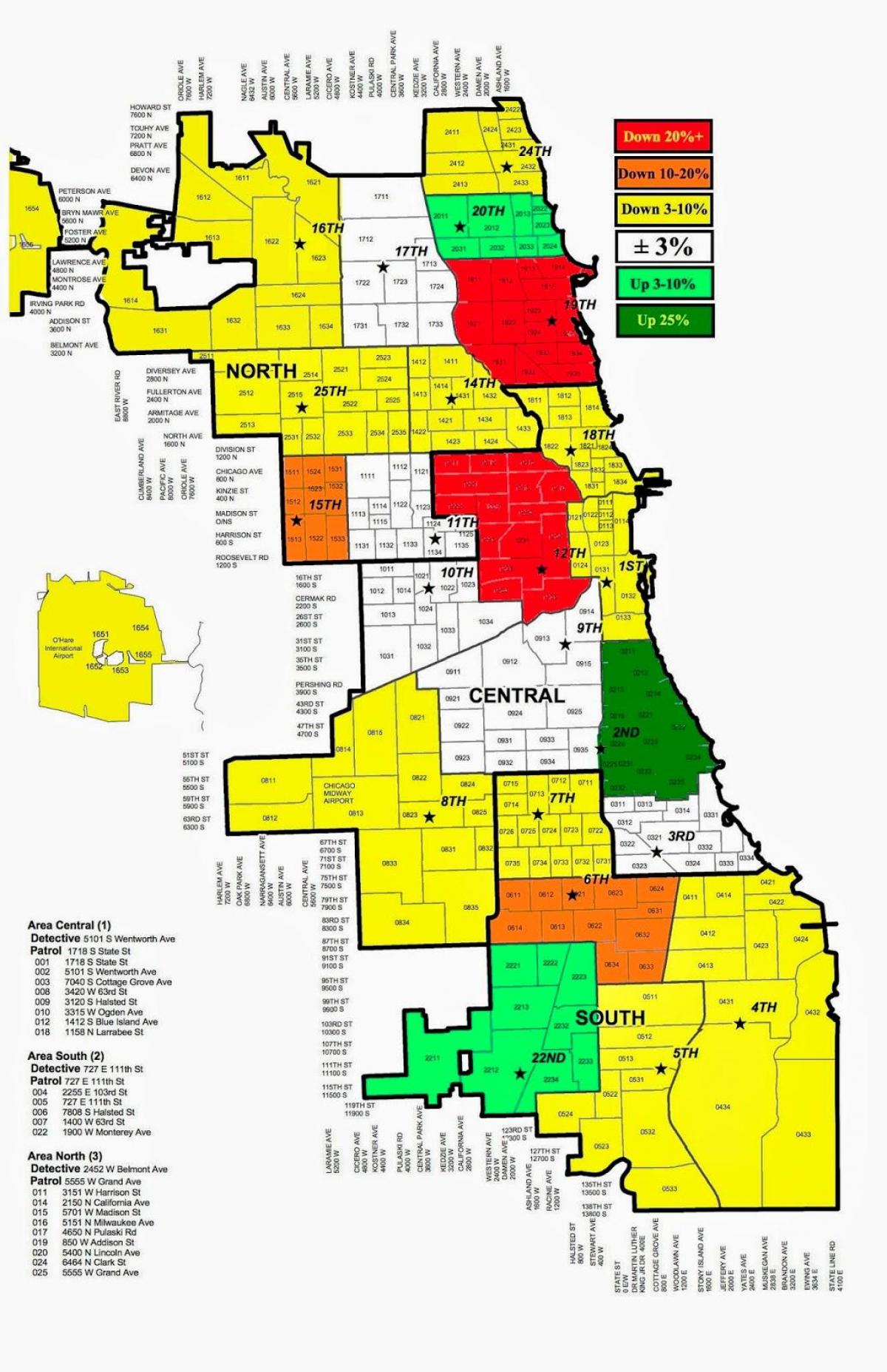 Chicagon poliisi rikollisuuden kartta