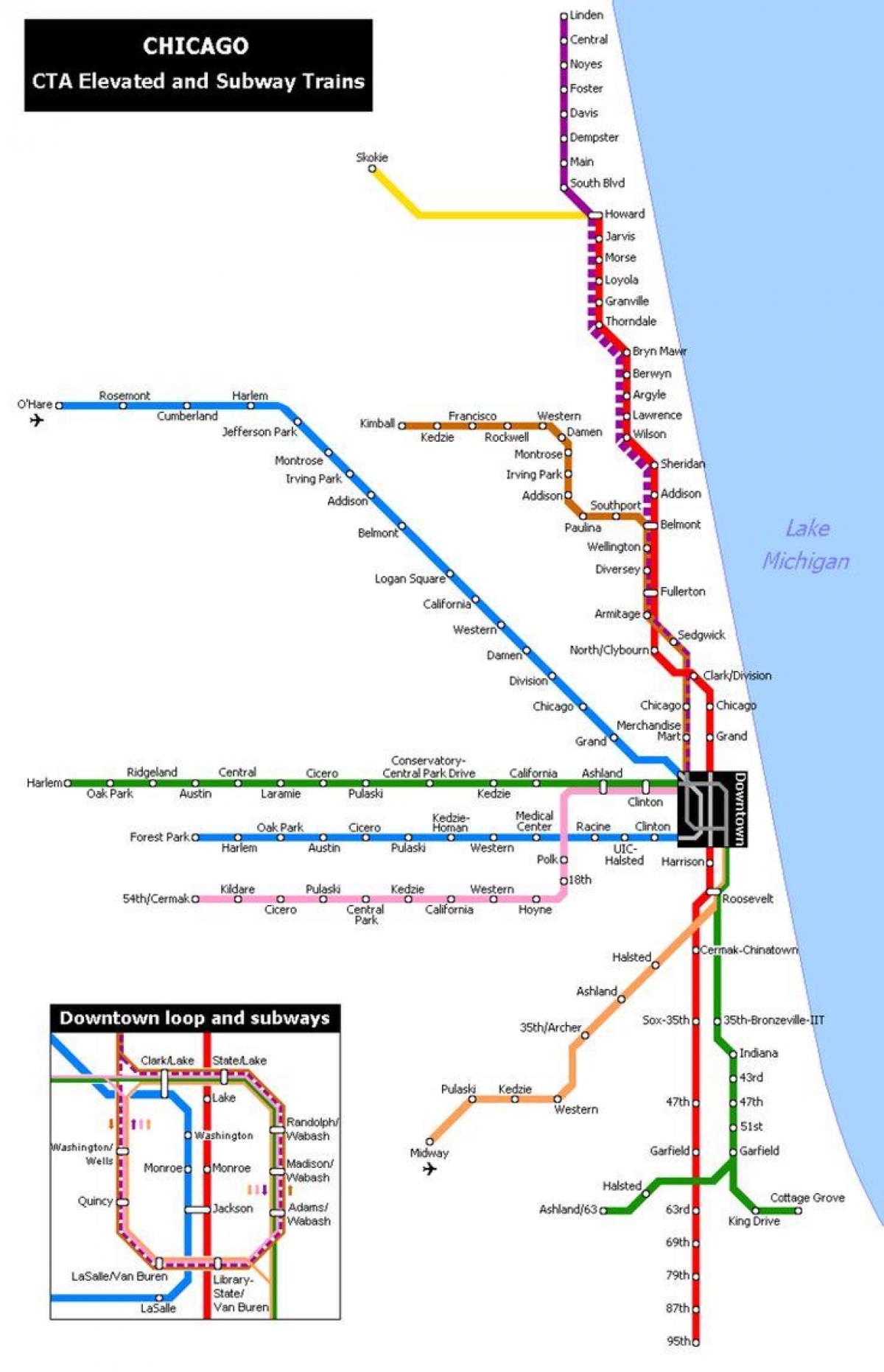 kartta metro Chicago