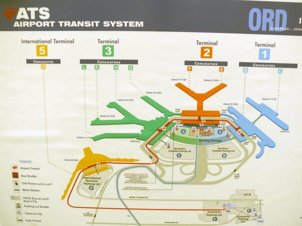 kartta O ' Hare terminaalit