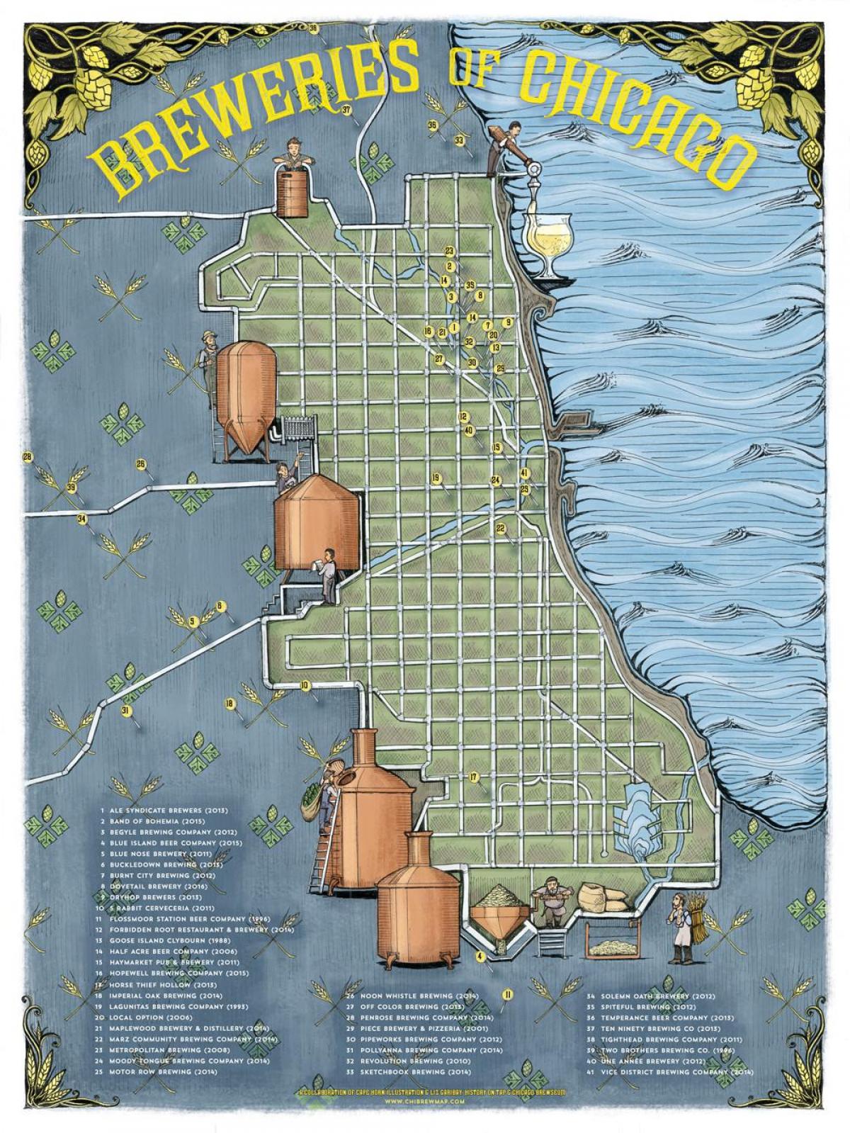 Chicago olutta kartta