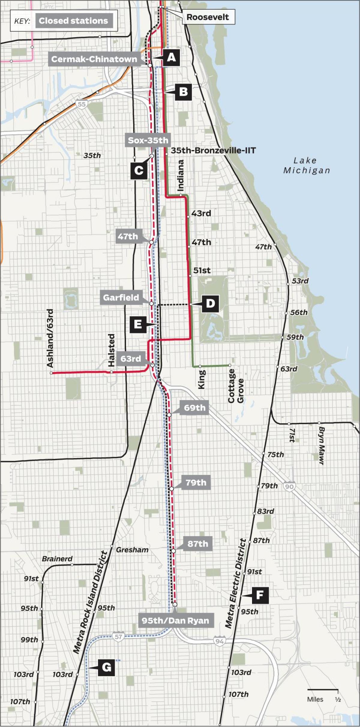 redline Chicago kartta