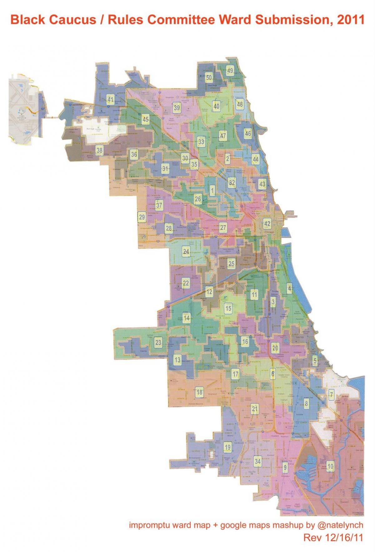 kaupungin Chicago seurakunnan kartta