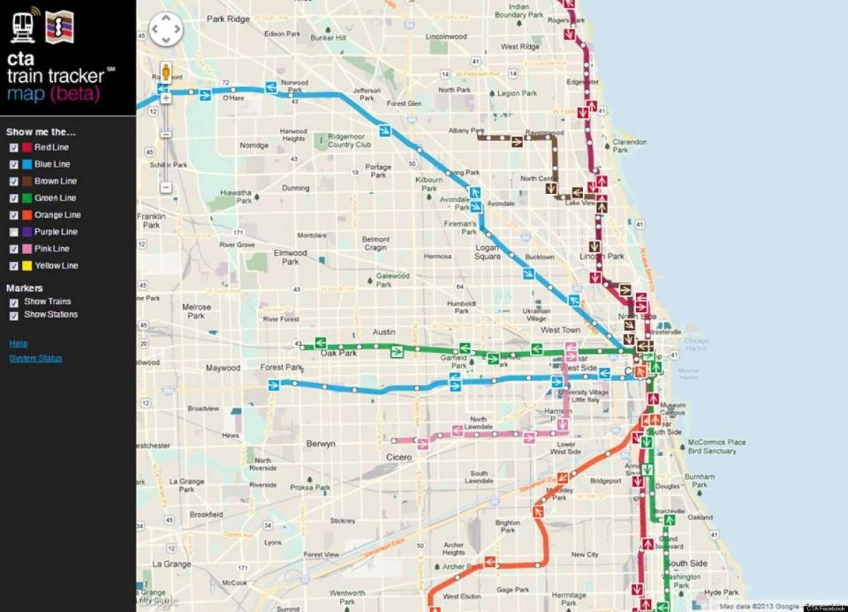 Chicagon julkisen liikenteen kartta