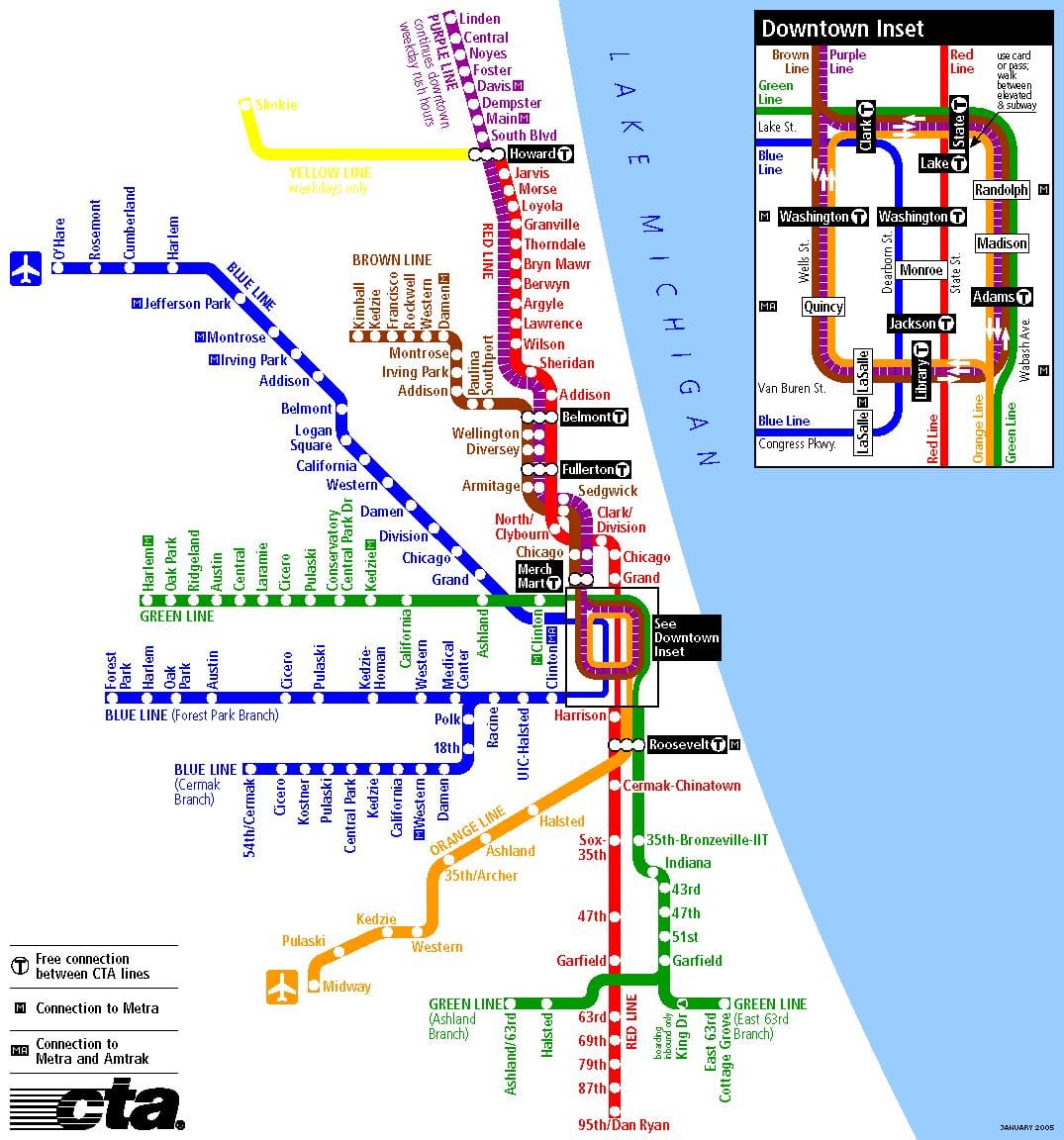 metro Chicago kartta