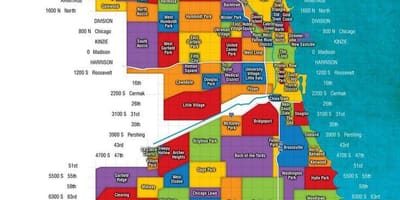 Chicago ja lähiöissä kartta