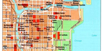 Kartta Chicago nähtävyydet