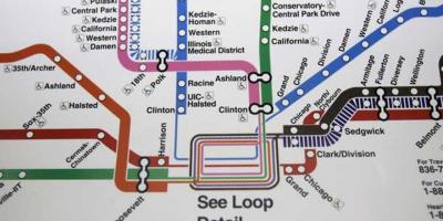 Chicago metro kartta blue line