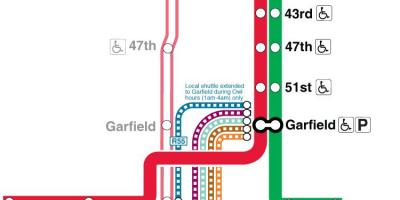 Chicago metro kartan punainen viiva