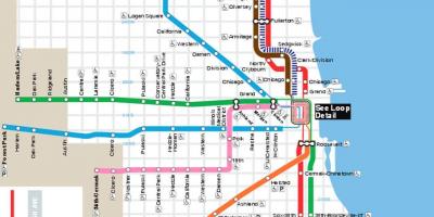 Kartta Chicago blue line