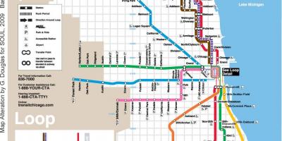 Chicagon juna kartta blue line